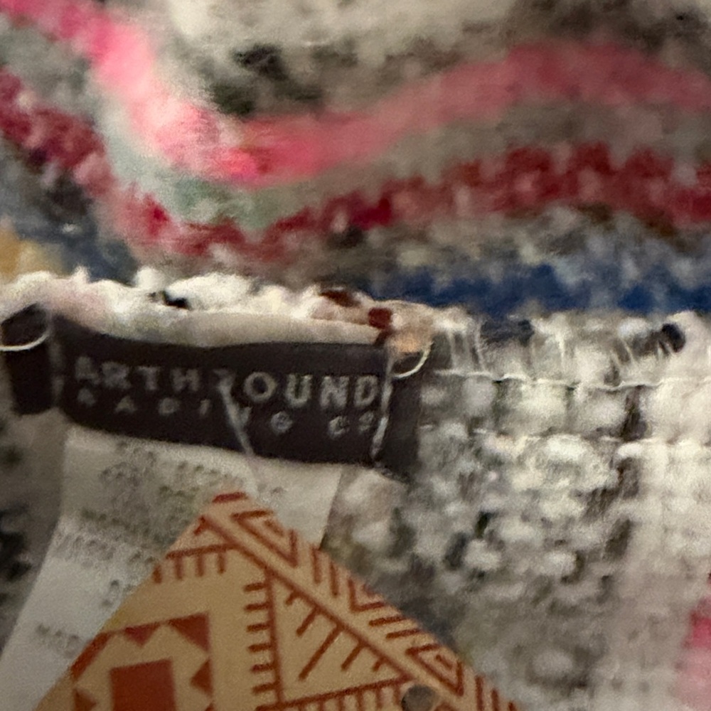 Earthbound Trading Cropped Jerga Baja Drug Rug Hoodie size XL - Picture 3 of 4
